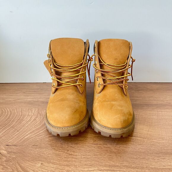 Timberland Premium Waterproof Wheat Nubuck Boots Men's Size 3.5 - Picture 6 of 9